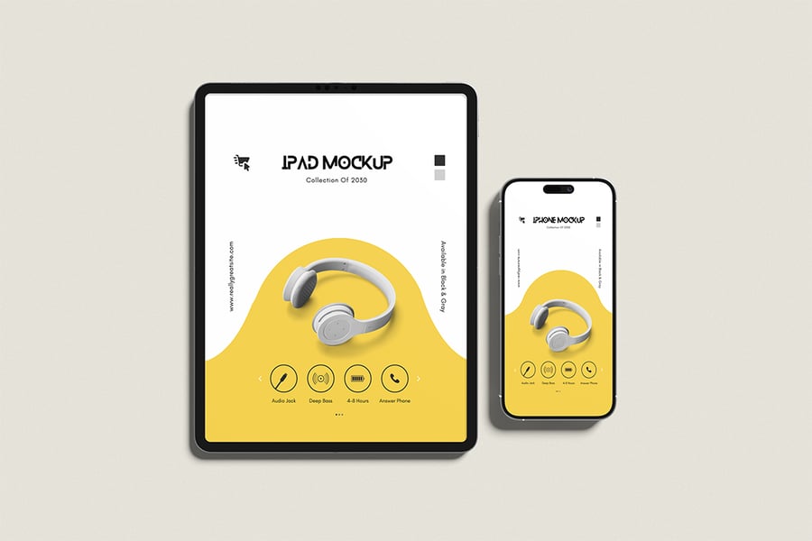 iPad和iPhone模型样机 (PSD,PDF)