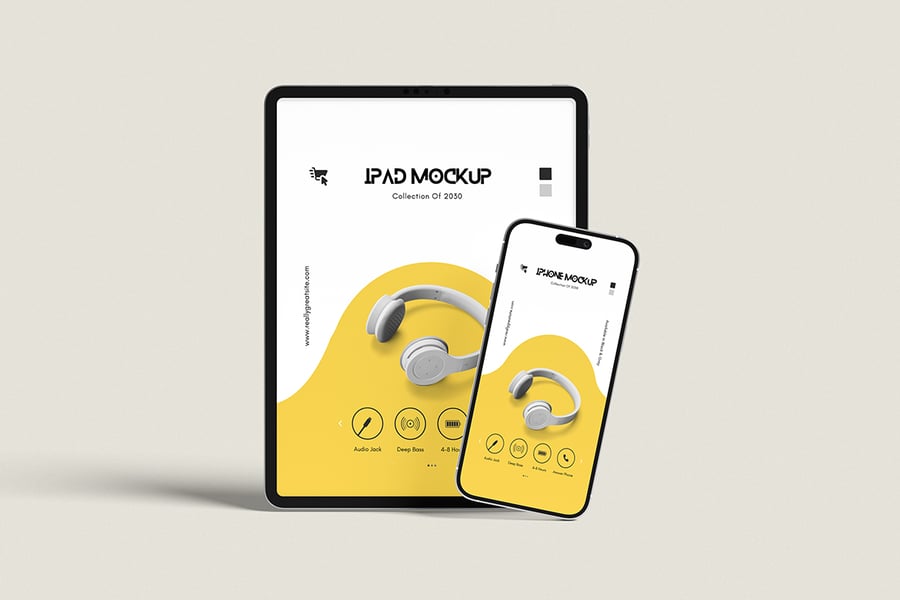 iPad和iPhone模型样机 (PSD,PDF)