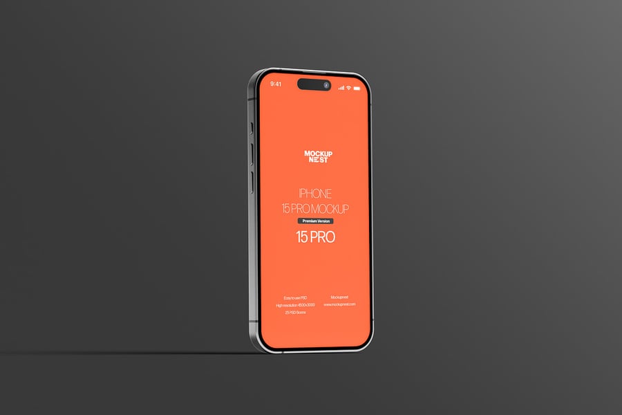 iPhone 15 Pro手机模型集样机 (PSD)