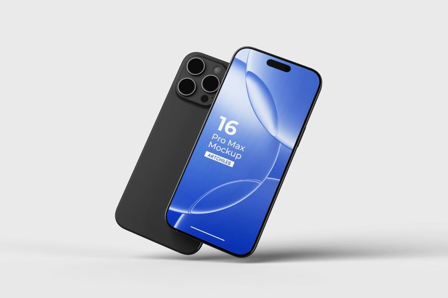iPhone 16 Pro Max 手机样机 (PSD,JPG)