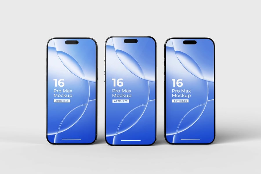 iPhone 16 Pro Max 手机样机 (PSD,JPG)