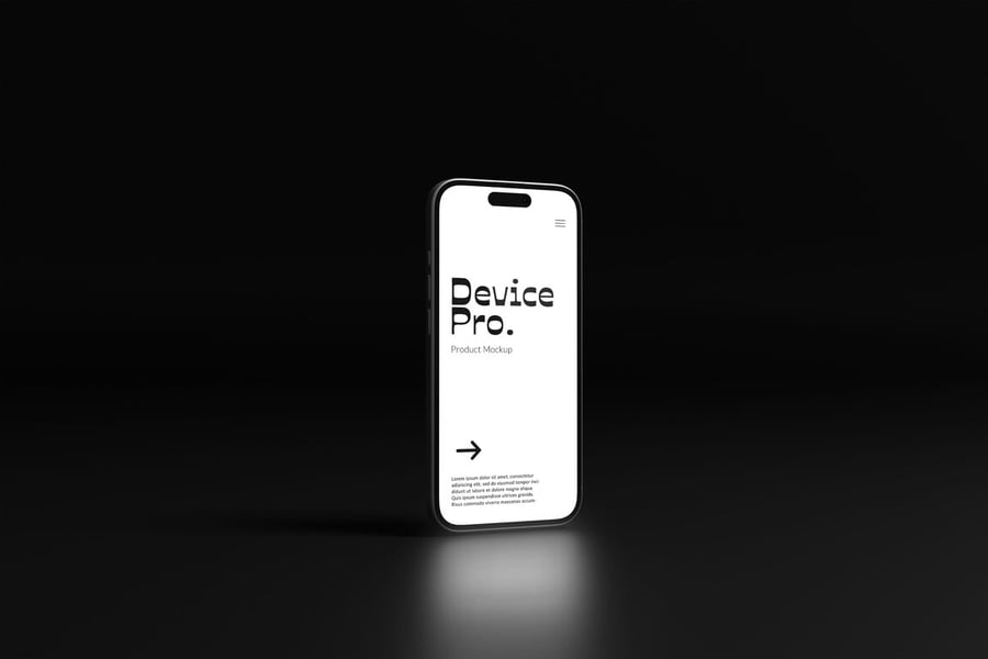 智能手机显示在深色模型样机 (PSD)