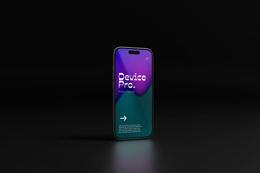 智能手机显示在深色模型样机 (PSD)