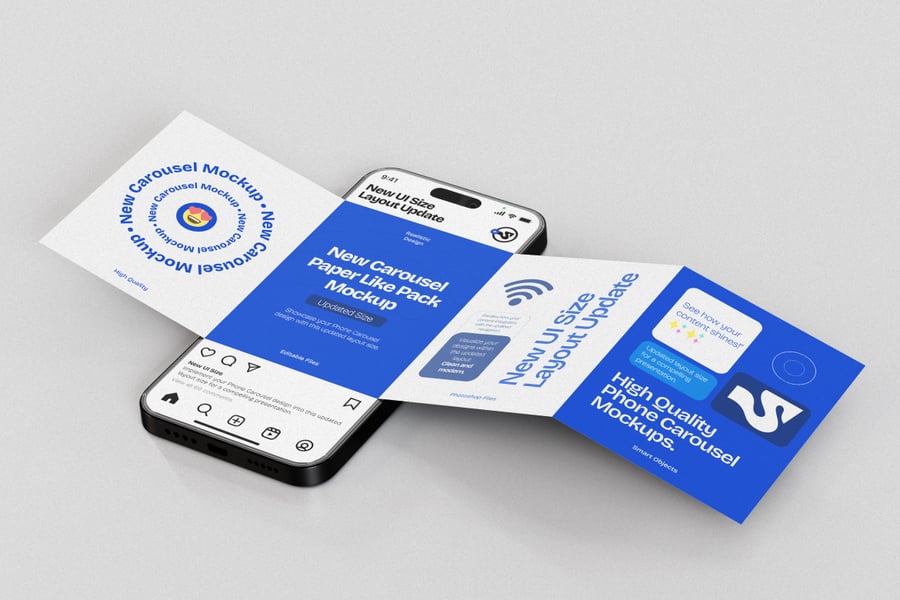手机UI轮播模型样机 (PSD)
