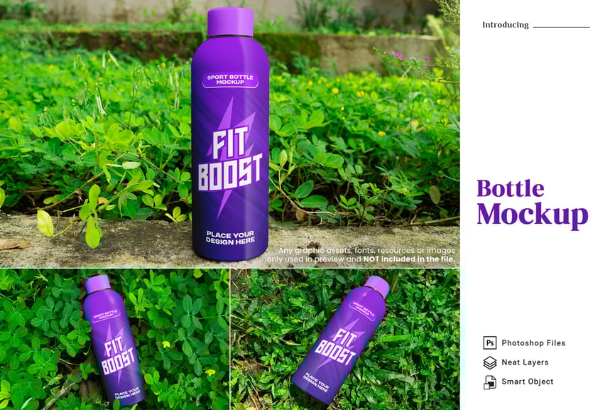 能量饮料瓶模型样机 (PSD) Energy Drove Bottle Mockup