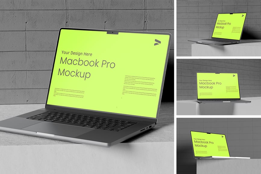 MacBook电脑模型样机 (PSD,PDF)