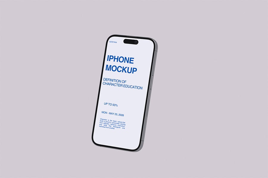 iPhone 16手机模型样机 (PSD,PDF)
