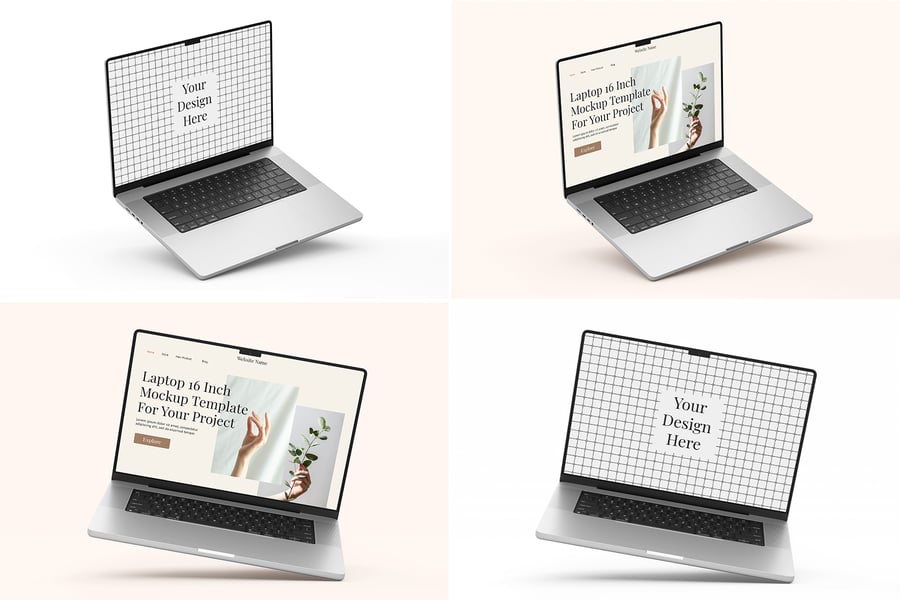 MacBook 16英寸电脑模型样机 (PSD)