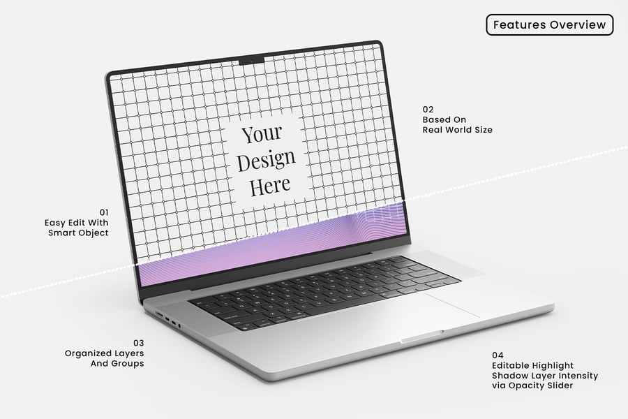 MacBook Pro电脑模型样机 (PSD)macbook pro mockup