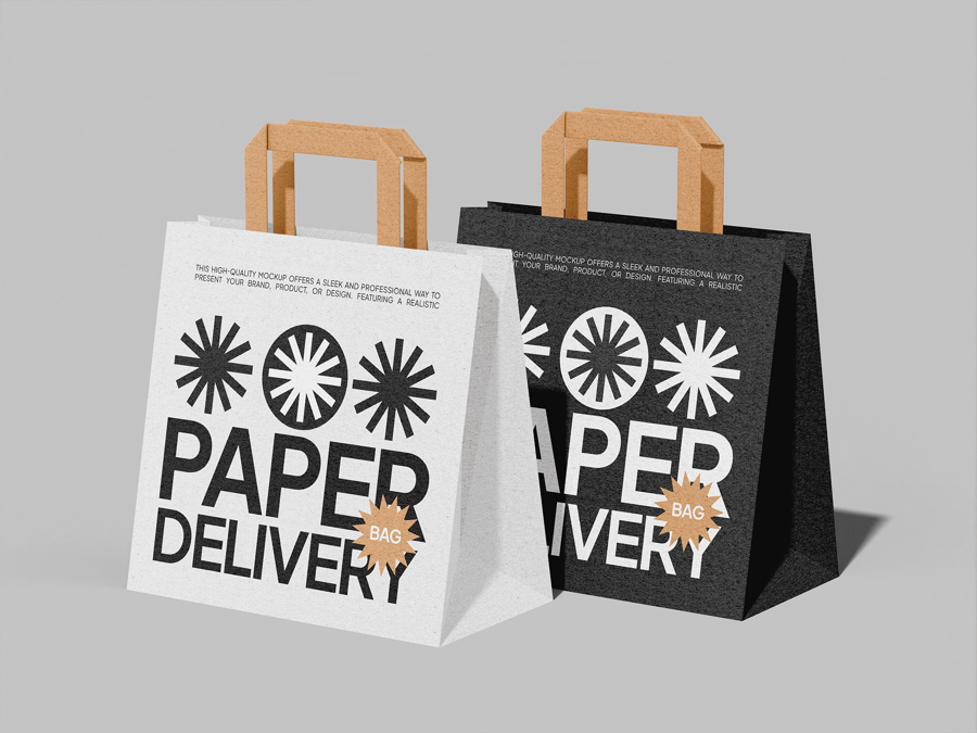 纸袋模型样机 (PSD)paper bag mockup