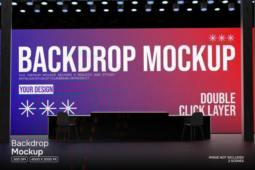 背景模型样机 (PSD) backdrop mockup