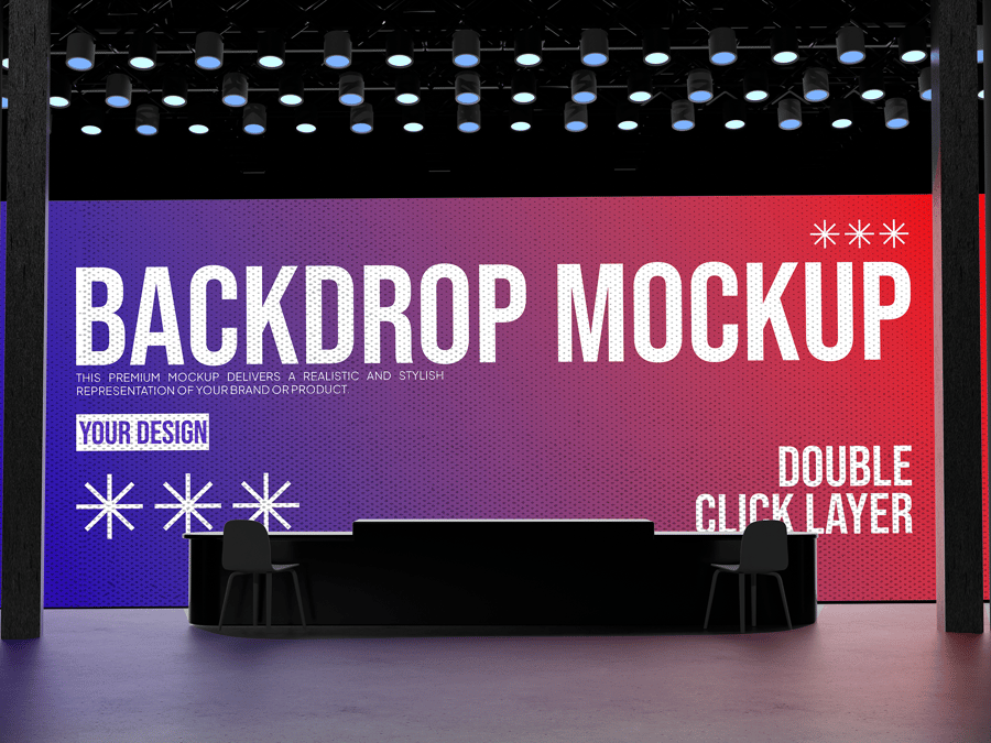 背景模型样机 (PSD) backdrop mockup