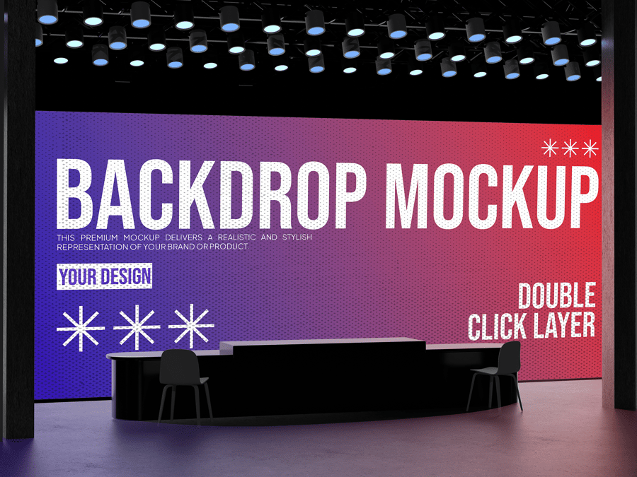 背景模型样机 (PSD) backdrop mockup