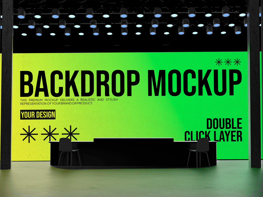 背景模型样机 (PSD) backdrop mockup