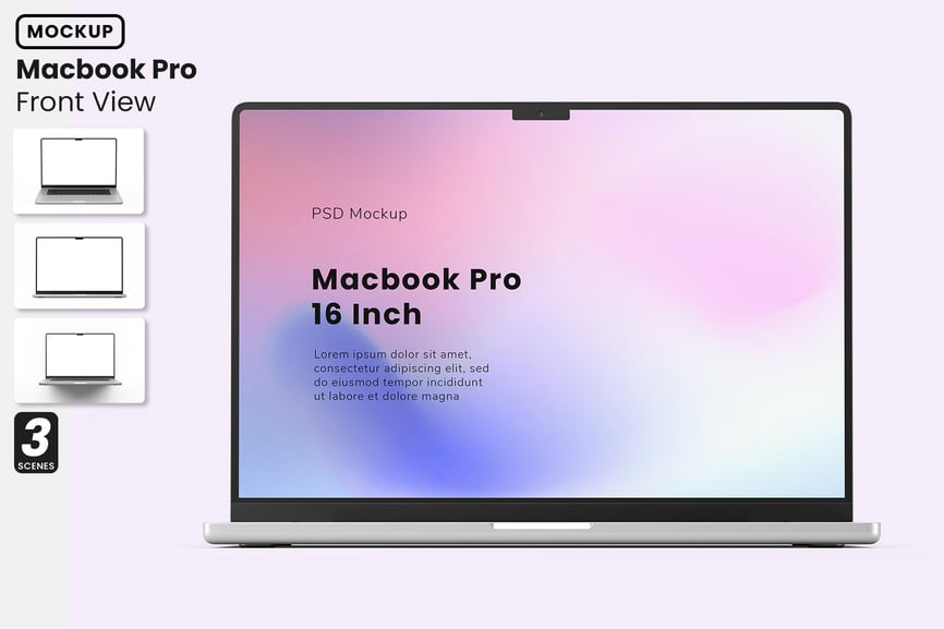 MacBook Pro 16电脑英寸模型 (PSD) macbook pro 6 inch mockup