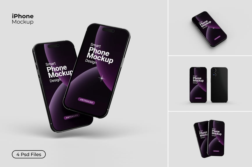 iPhone 16手机模型样机 (PSD,JPG) iphone 16 mockup