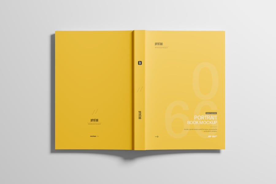 软编制肖像书模型集样机 (PSD) softcover portrait book mockup