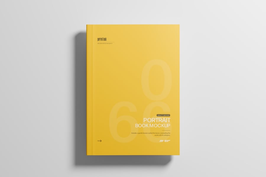 软编制肖像书模型集样机 (PSD) softcover portrait book mockup