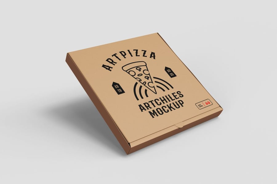 披萨盒模型样机 (PSD,JPG) pizza box mockup