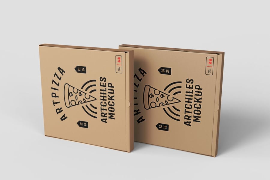 披萨盒模型样机 (PSD,JPG) pizza box mockup