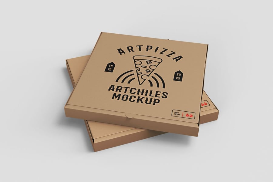 披萨盒模型样机 (PSD,JPG) pizza box mockup