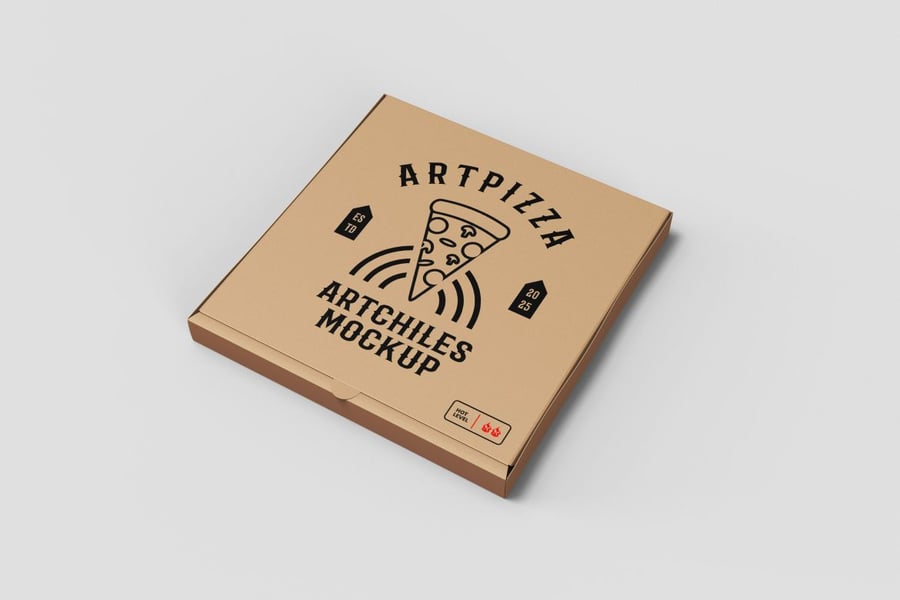 披萨盒模型样机 (PSD,JPG) pizza box mockup