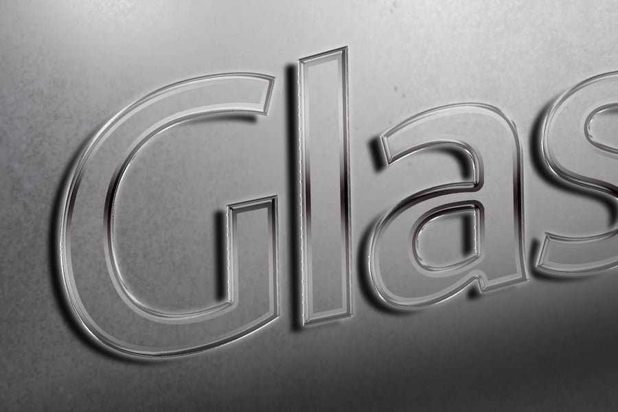透明的玻璃文字和徽标LOGO效果样机 (PSD) transparent glass text and logo