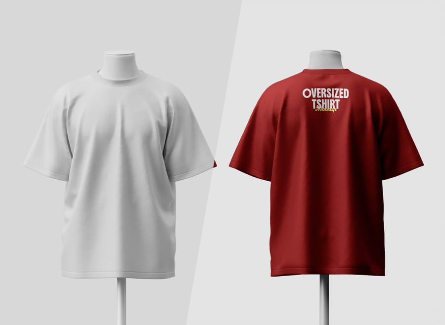超大的T恤模型样机 (PSD) oversized tshirt mockup