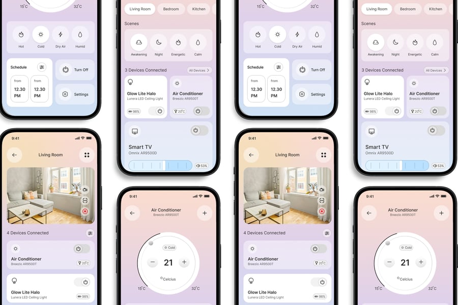 智能居家 App UI Kit (AI,EPS,PSD,FIG)