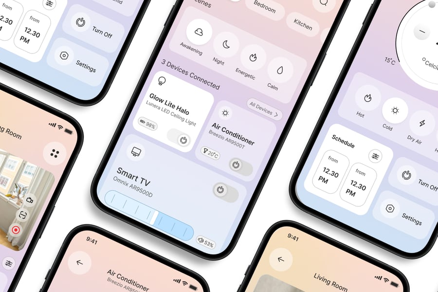 智能居家 App UI Kit (AI,EPS,PSD,FIG)