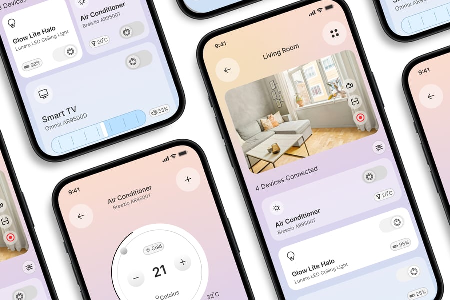 智能居家 App UI Kit (AI,EPS,PSD,FIG)