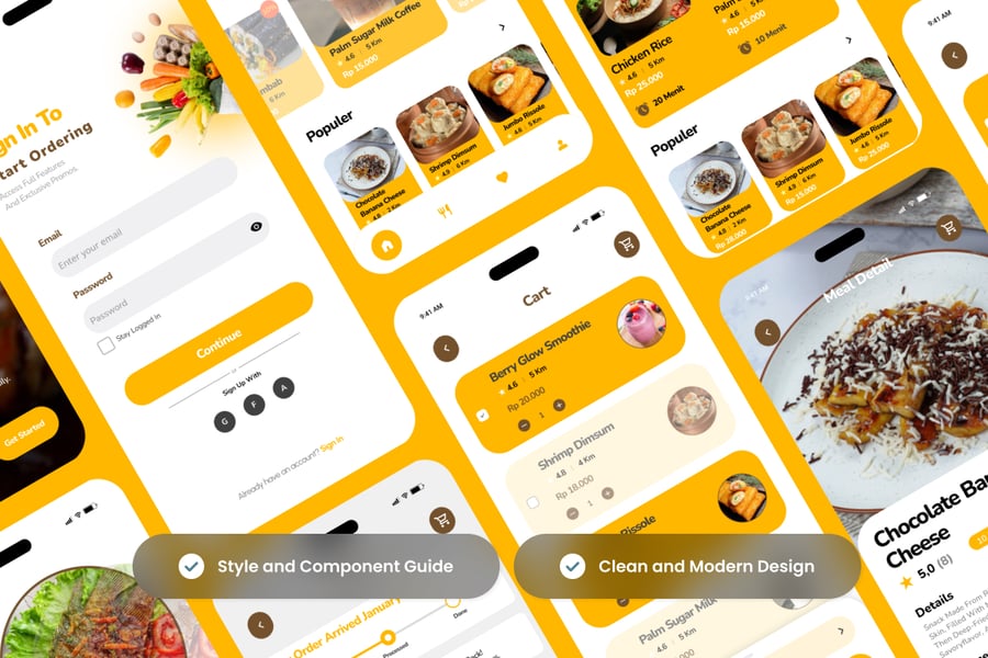 厨房菜谱APP UI KIT (FIG,SKETCH,XD)