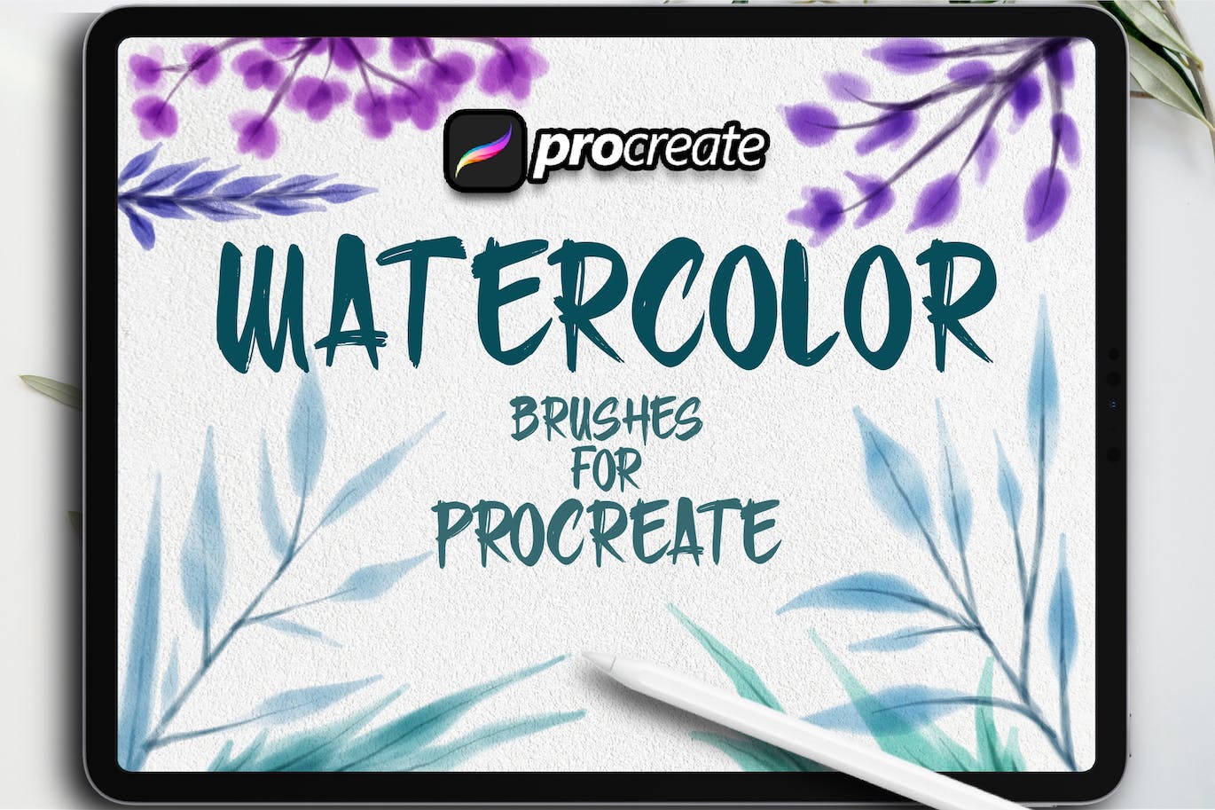 水彩纹理画笔Procreate笔刷 (BRUSHSET)