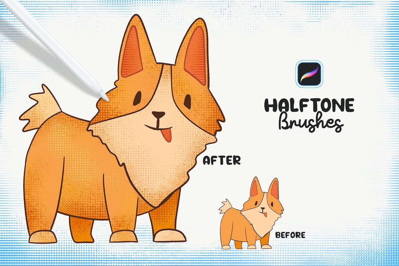半色调 Procreate 笔刷 (BRUSHSET)