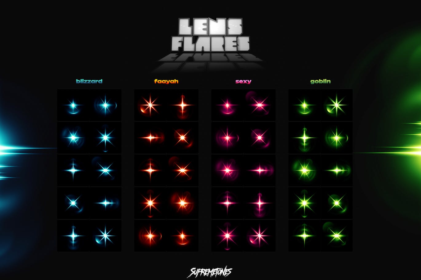 光学Flares Photoshop笔刷 (ABR,PNG)