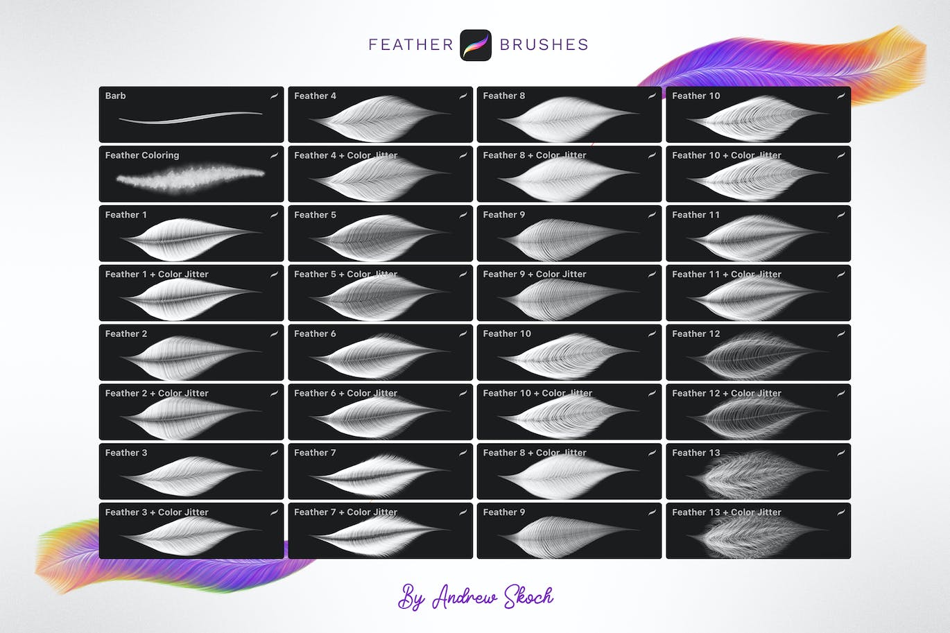 羽毛 procreate笔刷 (BRUSHSET)
