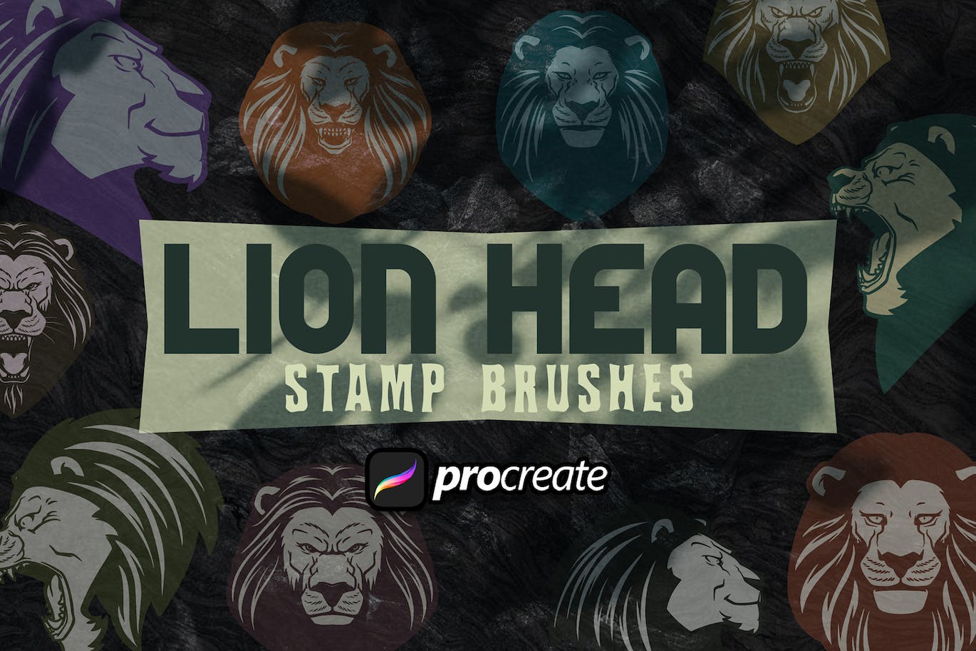 手绘Heraldic狮子procreate笔刷 (BRUSHSET)