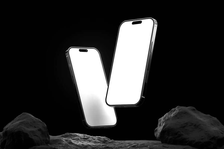 iPhone 16 Pro 手机模型集样机 (PSD)