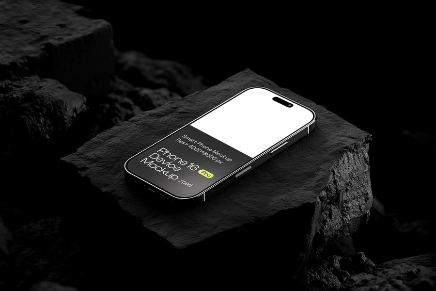 iPhone 16 Pro 手机模型集样机 (PSD)