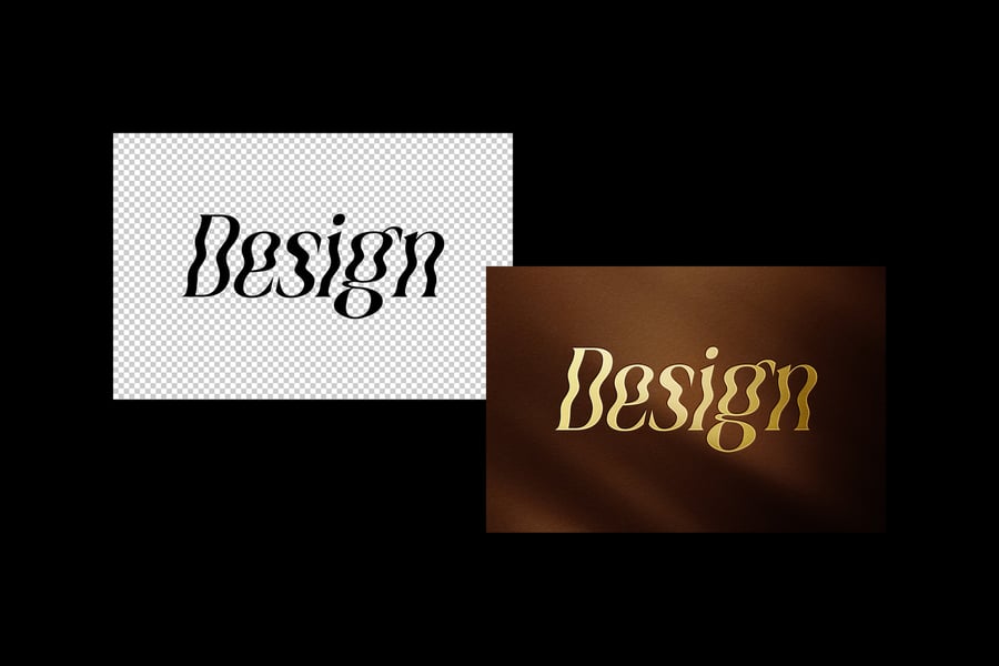 金箔徽标logo模型样机 (PSD)