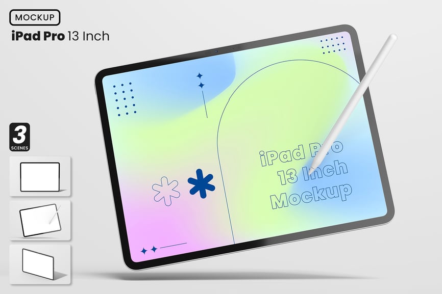 iPad Pro 13英寸模型样机 (PSD)