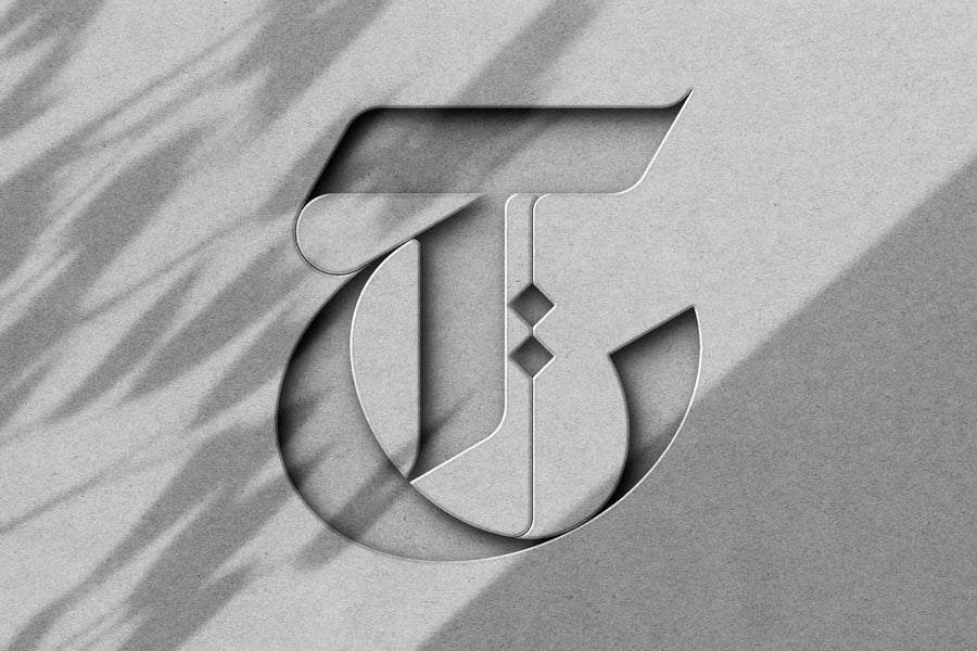 灰色切口纸徽标logo模型样机 (PSD)
