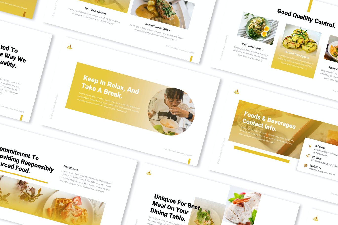 食品和饮料介绍PPT模板下载 (PPT,PPTX)