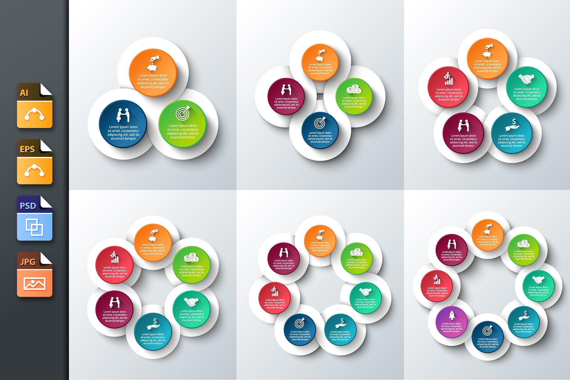 信息图表PPT模板 Infographics template set v.9