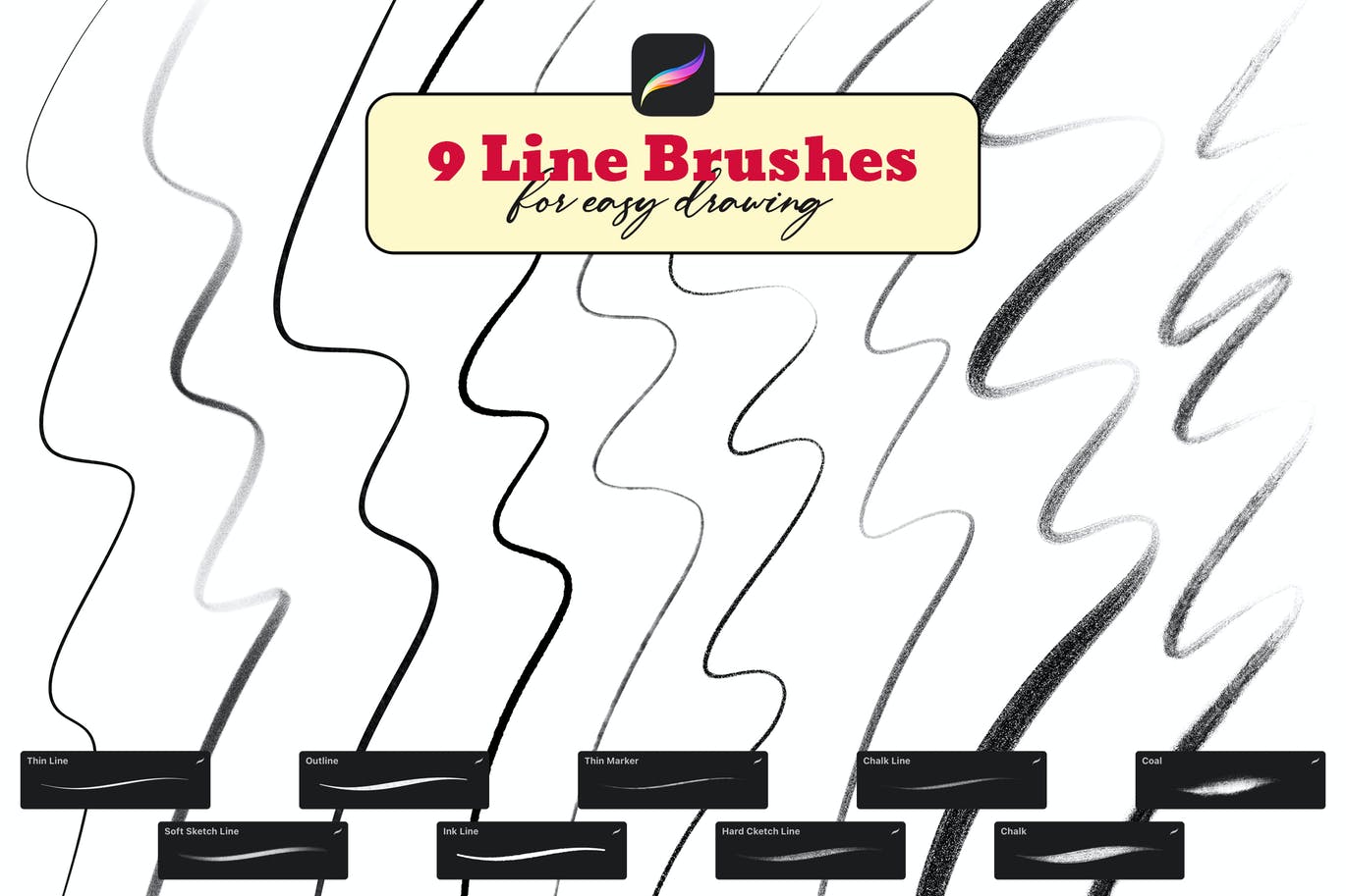 基础草图procreate笔刷 (BRUSHSET)