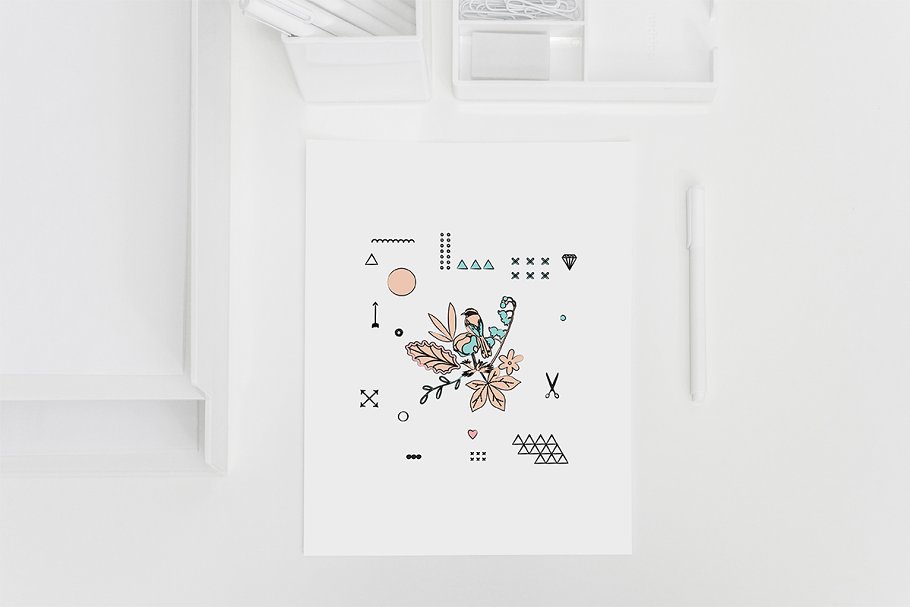 简单的海报样机 Poetry Vector Set
