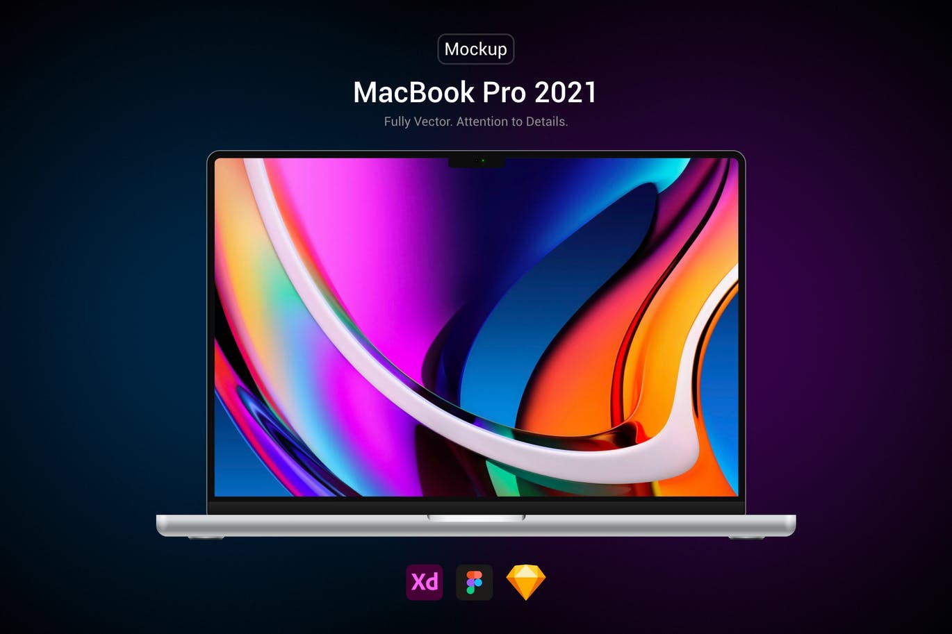 MacBook Pro 2021新款电脑产品样机(SKETCH,FIG,XD)