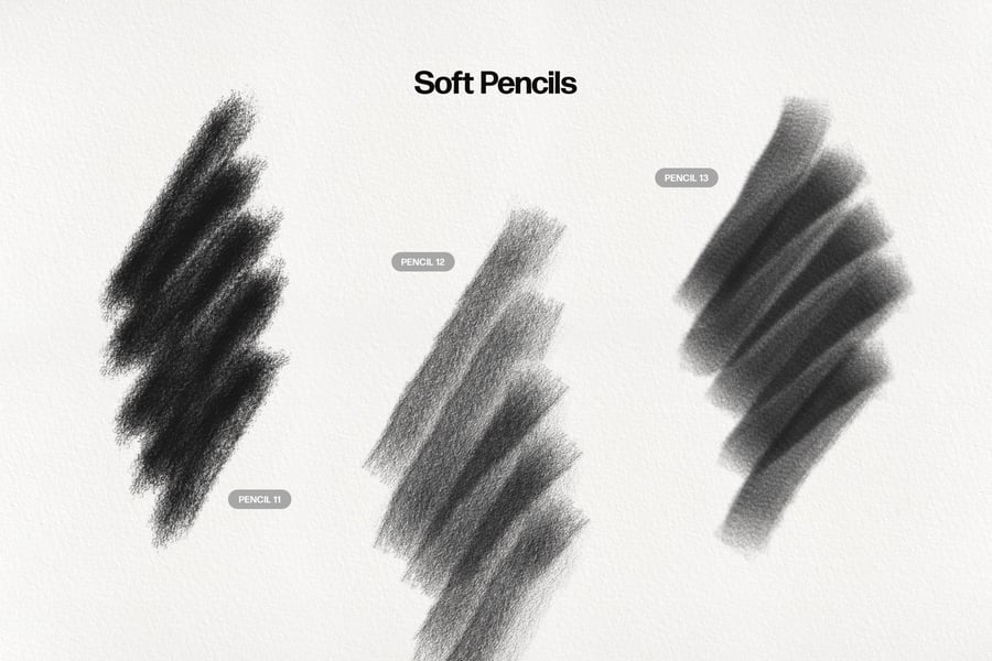 基本铅笔 Procreate 笔刷 (BRUSHSET)