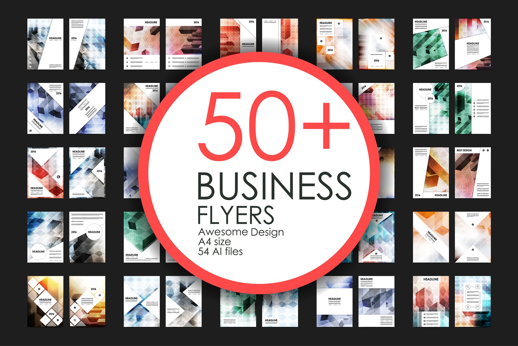 50个商业传单海报模板 50+ Business Flyers Bundle