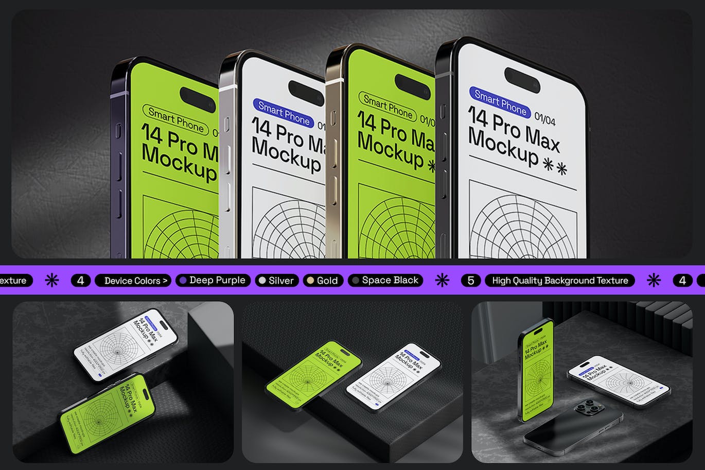逼真的IPhone 14 Pro Max Psd实物模型样机 (PSD,JPG)